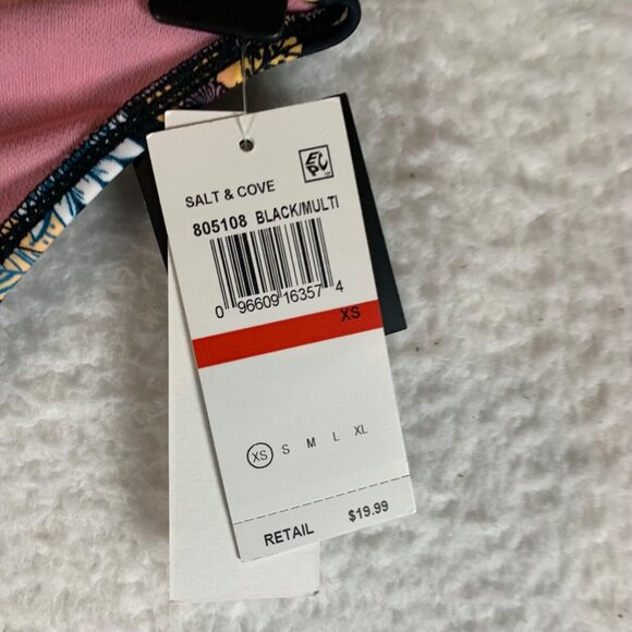 Salt + Cove Women's Ruched-Back Floral Hipster Bikini Swim Bottom Sz XS NWT 9964 - Picture 2 of 6